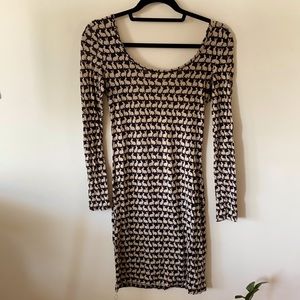 Tight-fit rabbit pattern dress